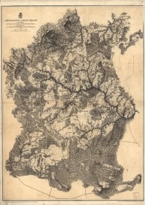 Appomattox > Appomattox Court House. [1865] / From surveys under the direction of Bvt. Brig. Gen. N. Michler, Maj. of Engineers, by command of Bvt. Maj. Genl. A. A. Humphreys, Brig. Genl. & Chief of Engineers. Surveyed & drawn by Maj: J.