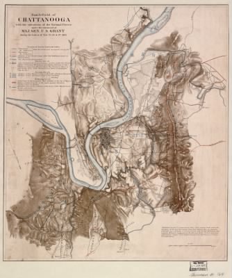 Thumbnail for Chattanooga, Battle of > Battlefield of Chattanooga with the operations of the national forces under the command of Maj. Gen. U.S. Grant during the battles of Nov. 23, 24, & 25, 1863 Published at the U.S. Coast Survey Office, from surveys made under