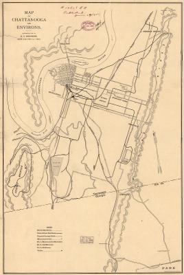 Thumbnail for Chattanooga > Map of Chattanooga and environs. Copyright 1895 by W. E. Birchmore. Engraved by Buff[alo] Elec. & Eng. Co.