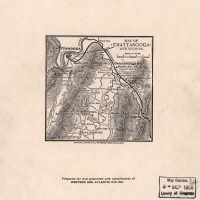 Thumbnail for Chattanooga > Map of Chattanooga and vicinity. [1863-1864] Prepared for and presented with compliments of Western and Atlantic R.R. Co.