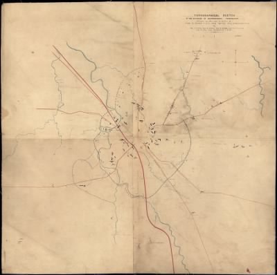 Thumbnail for Stones River, Battle of (Murfreesboro) > Topographical sketch of the environs of Murfreesboro, Tennessee / surveyed Jan. 1863 under the direction of Capt. N. Michler, U.S.A., Chief Topl. Engr., Army of the Cumberland, by Maj. J.E. Weyss, Capt. W. Starling, Capt. D.