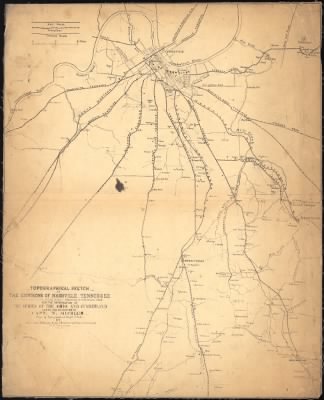 Thumbnail for Nashville > Topographical sketch of the environs of Nashville, Tennessee / surveyed in the months of March, September and December, 1862 for the information of the Armies of the Ohio and Cumberland, under the direction of Capt. N. Michle