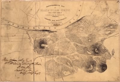 Thumbnail for Nashville > Topographical map of Nashville, Tenn. / from a survey made by Lieut. Jas. R. Willett, 38th Ill. Vol. Infantry.