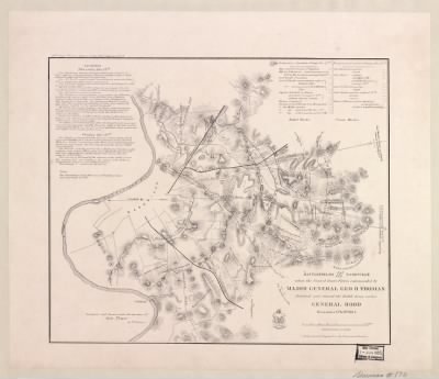 Thumbnail for Nashville, Battle of > Battlefields in front of Nashville where the United States forces commanded by Major General Geo. H. Thomas defeated and routed the Rebel army under General Hood, December 15th & 16th 1864 / surveyed and drawn under the direc