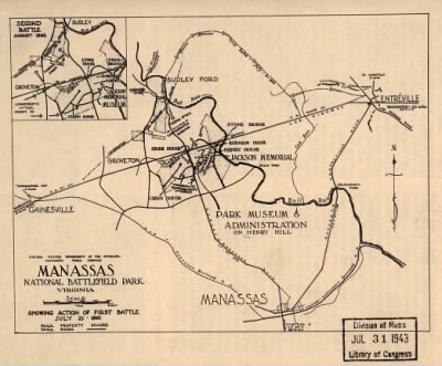 Thumbnail for Manassas Natl Battlefield Park > Manassas National Battlefield Park, Virginia. Showing action of first battle, July 21, 1861.