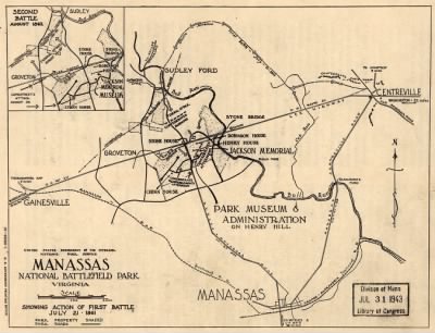 Thumbnail for Manassas Natl Battlefield Park > Manassas National Battlefield Park, Virginia. Showing action of first battle, July 21, 1861.