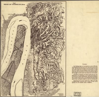 Thumbnail for Vicksburg, Battle of > Map of the siege of Vicksburg, Miss. Vicksburg, Miss., Aug. 20th 1863 C. B. Comstock, Capt. of Engrs.