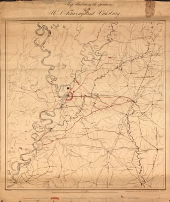 Vicksburg > Map illustrating the operations of U.S. Forces against Vicksburg / compiled at the U.S. Coast Survey Office ; J.W. Maedel.