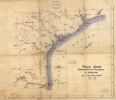 Thumbnail for Gulf Coast > Texas Coast showing points of occupation of expedition under Maj. Gen. N.P. Banks : Nov'r 1863.