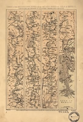 Thumbnail for Ohio River to Gulf of Mexico > Chart of the Mississippi River from the Ohio River to Gulf of Mexico Constructed and engraved to illustrate "The War with the South." J. Wells, del. Rae Smith, sc.