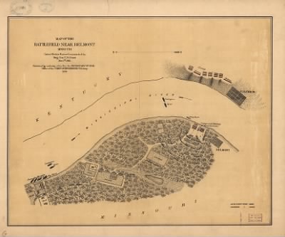 Belmont, Battle of > Map of the battlefield near Belmont, Missouri United States forces commanded by Brig. Gen. U.S. Grant. Nov. 7th 1861. Published by authority of the Hon. the Secretary of War. Office of the Chief of Engineers, U.S Army.