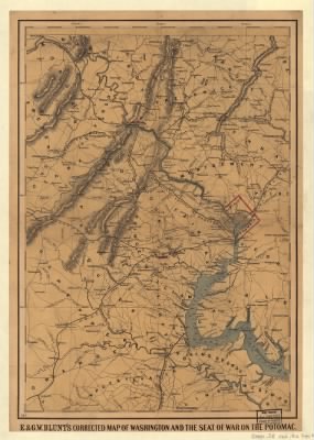 Thumbnail for Washington DC, seat of war > E. & G.W. Blunt's corrected map of Washington and the seat of war on the Potomac.