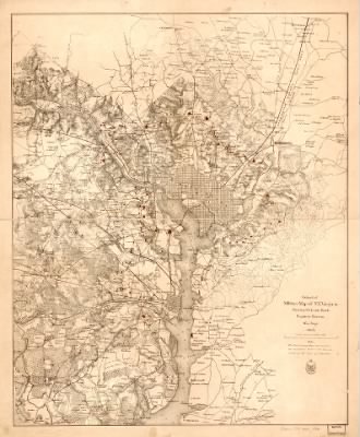 Thumbnail for Washington DC > Extract of military map of N.E. Virginia showing forts and roads.