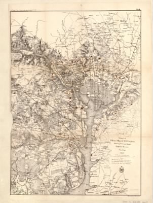 Thumbnail for Washington DC, military map > Extract of military map of N.E. Virginia showing forts and roads.