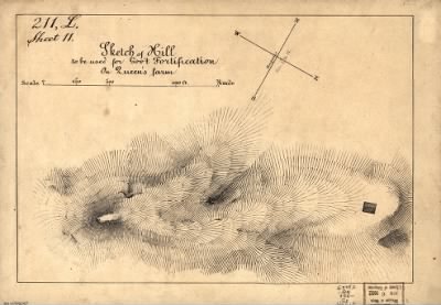 Thumbnail for Queen's Farm > Sketch of hill to be used for gov't fortification on Queen's Farm : [Washington D.C.].