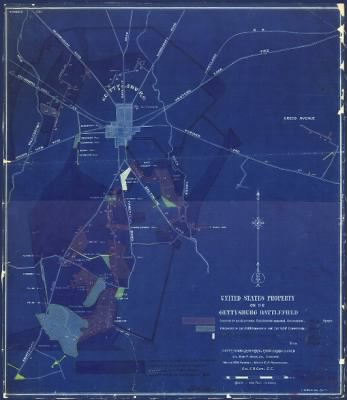 Thumbnail for Gettysburg Natl Military Park > United States property on the Gettysburg battlefield Gettysburg National Park Commission, Col. John P. Nicholson, Chairman, Major W. M. Robbins, Major C. A. Richardson, [and] Col. E. B. Cope, C.E. [Drawn by] H. W. Mattern, As