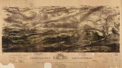 Thumbnail for Gettysburg, Battle of > Gettysburg battle-field. Battle fought at Gettysburg, Pa., July 1st, 2d & 3d, 1863 by the Federal and Confederate armies, commanded respectively by Genl. G. G. Meade and Genl. Robert E. Lee / Jno. B. Bachelder, del. Endicott