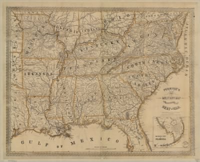 Thumbnail for Southern States, seat of war > Perrine's New military map illustrating the seat of war : [southern U.S.].