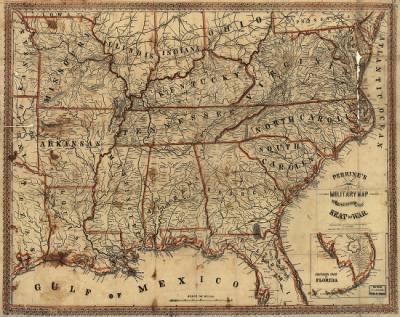 Thumbnail for Southern States, seat of war > Perrine's New military map illustrating the seat of war : [southern U.S.]