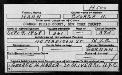 Thumbnail for GEORGE H. > HAHN, GEORGE H.