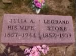 Thumbnail for Julia A. and Legrand Stone gravestone