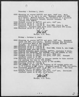 USS NAVAJO > War Diary, 10/1-31/42