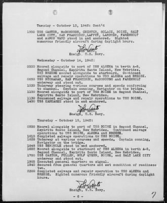 USS NAVAJO > War Diary, 10/1-31/42