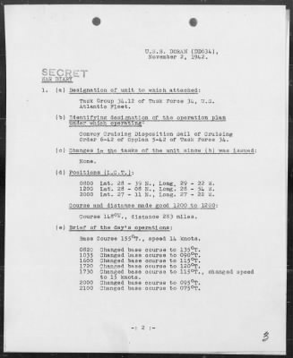 USS DORAN > War Diary, 11/1-30/42