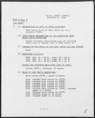 USS DORAN > War Diary, 11/1-30/42