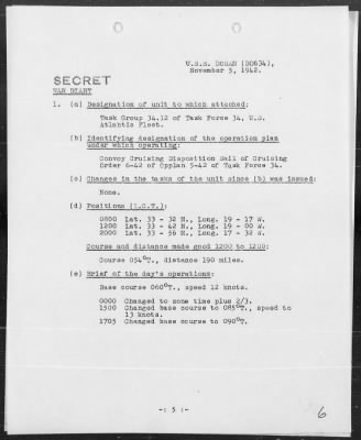 USS DORAN > War Diary, 11/1-30/42