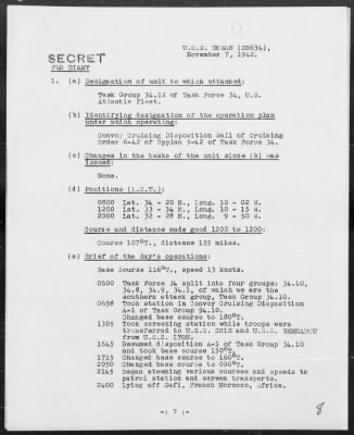 USS DORAN > War Diary, 11/1-30/42