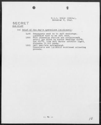 USS DORAN > War Diary, 11/1-30/42