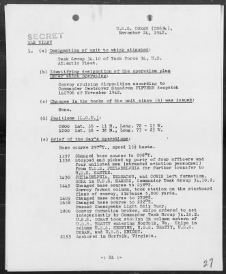 USS DORAN > War Diary, 11/1-30/42