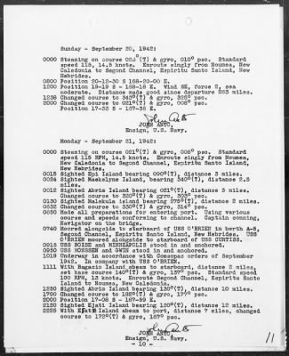 USS NAVAJO > War Diary, 9/1-30/42