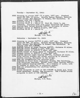 USS NAVAJO > War Diary, 9/1-30/42