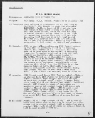 USS BREESE > War Diary, 12/7/41 to 10/31/42