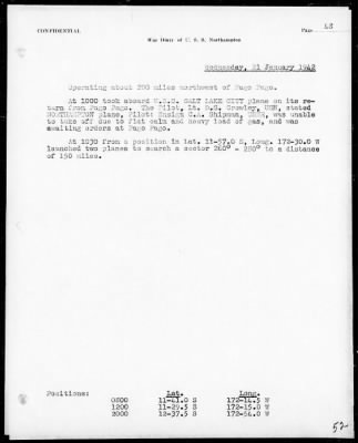 USS NORTHAMPTON > War Diary, 12/7/41 to 3/31/42