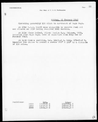 USS NORTHAMPTON > War Diary, 12/7/41 to 3/31/42