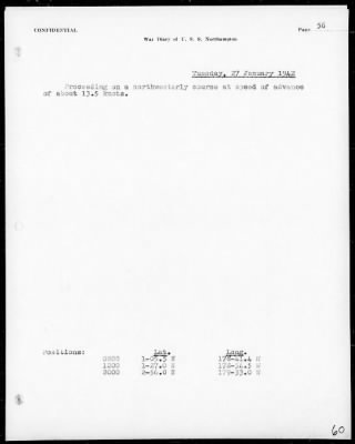 USS NORTHAMPTON > War Diary, 12/7/41 to 3/31/42