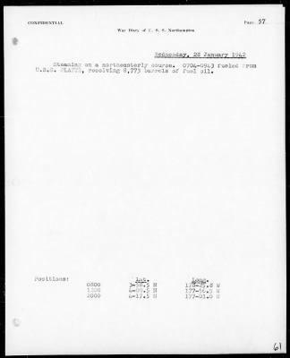 USS NORTHAMPTON > War Diary, 12/7/41 to 3/31/42