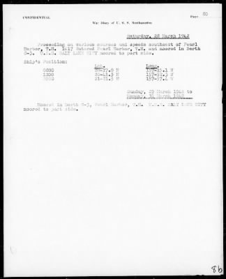 USS NORTHAMPTON > War Diary, 12/7/41 to 3/31/42