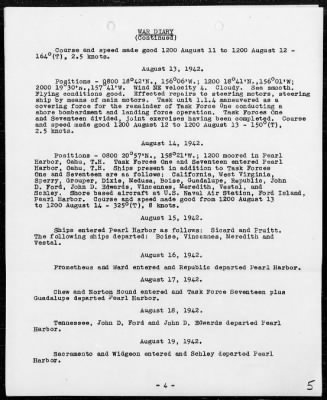 USS COLORADO > War Diary, 8/1-31/42