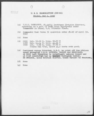 Thumbnail for USS HAMBLETON > War Diary, 4/1/42 to 5/31/42 (Enc A-E)