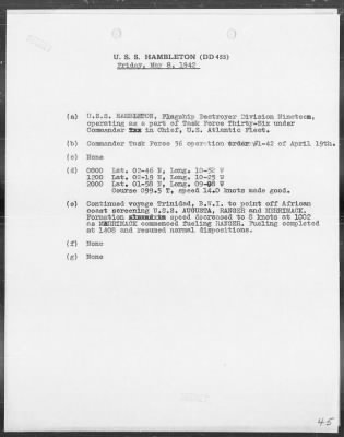 Thumbnail for USS HAMBLETON > War Diary, 4/1/42 to 5/31/42 (Enc A-E)