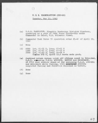 USS HAMBLETON > War Diary, 4/1/42 to 5/31/42 (Enc A-E)