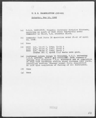 USS HAMBLETON > War Diary, 4/1/42 to 5/31/42 (Enc A-E)