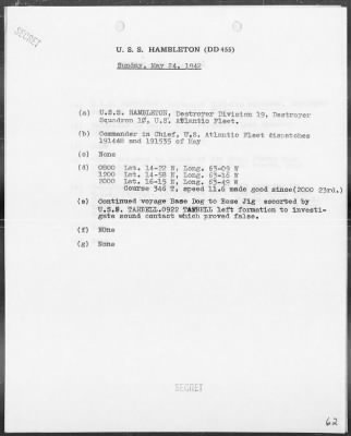 USS HAMBLETON > War Diary, 4/1/42 to 5/31/42 (Enc A-E)