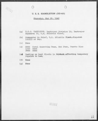 USS HAMBLETON > War Diary, 4/1/42 to 5/31/42 (Enc A-E)