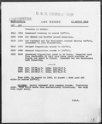 USS MINNEAPOLIS > War Diary, 8/1-31/42 (Enc A)