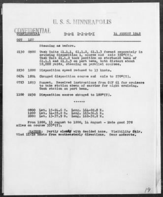 USS MINNEAPOLIS > War Diary, 8/1-31/42 (Enc A)